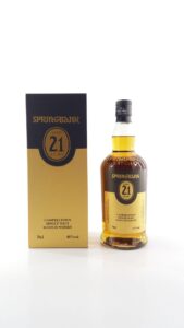 Enjoy the 2023 release of Springbank 21 Year Old 2023 Single Malt from Scotland's only distillery to malt all their barley in-house. Aged for 21 years and bottled at 46% with no added colour or chill-filtering, it's a whisky that's full of flavour.